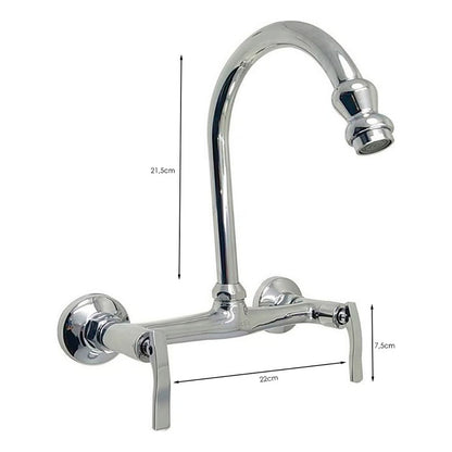 Grifería Mezclador Lavaplatos Pared Cromada 8puLG Tipo Pala
