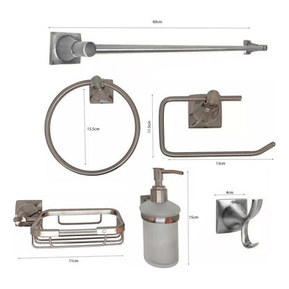 Juego De Accesorios Para Baño X6 Piezas Xcaret Gris