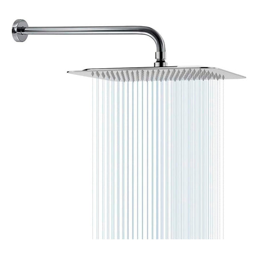 Ducha Regadera Acero Inox. Cuadrada 30cm + Tubo