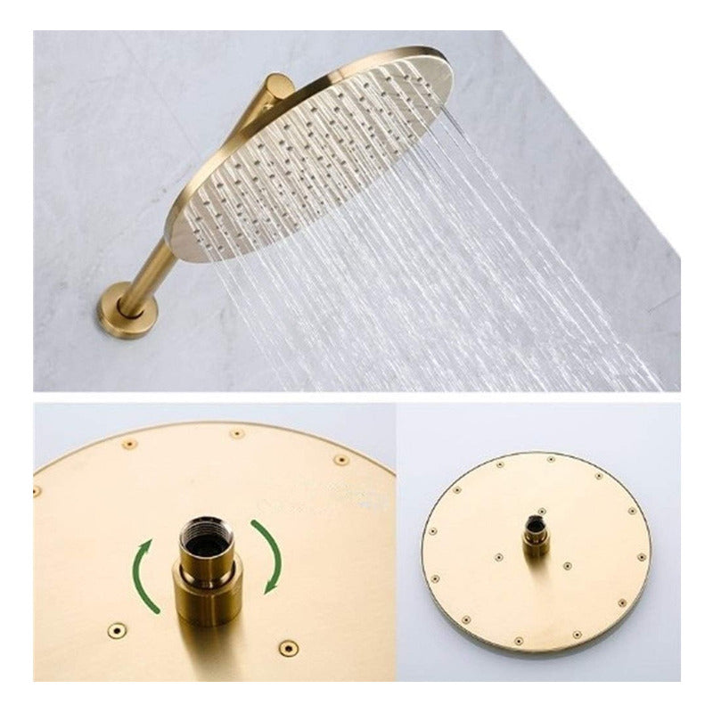 Regadera Ducha Oro Gold Redonda 12 Pulgadas