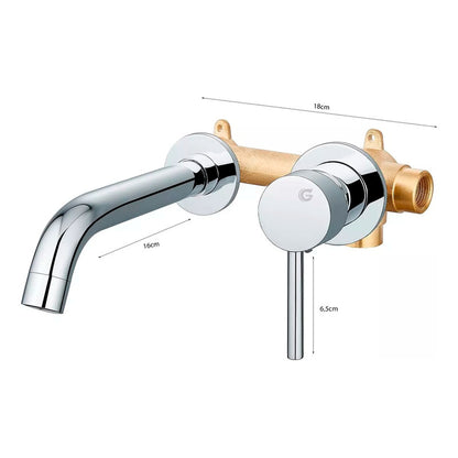 Grifería Llave Lavamanos Monocontrol Pared Cromada