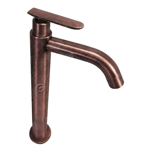 Griferia Tubular Alta Cuello Curvo Agua Fria Cobre Antiguo