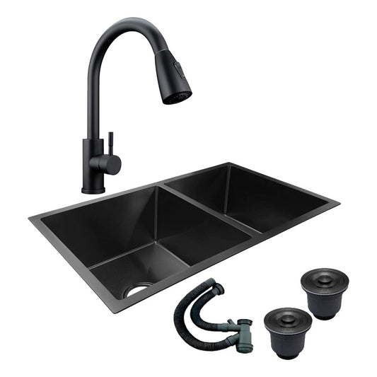 Combo Lavaplatos Doble 77*45cm+griferia Lvp Extraible+ Acc