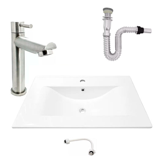 Kit Placa Lavamanos 71*46.5cm+griferia Agua Fria+push Flex.8