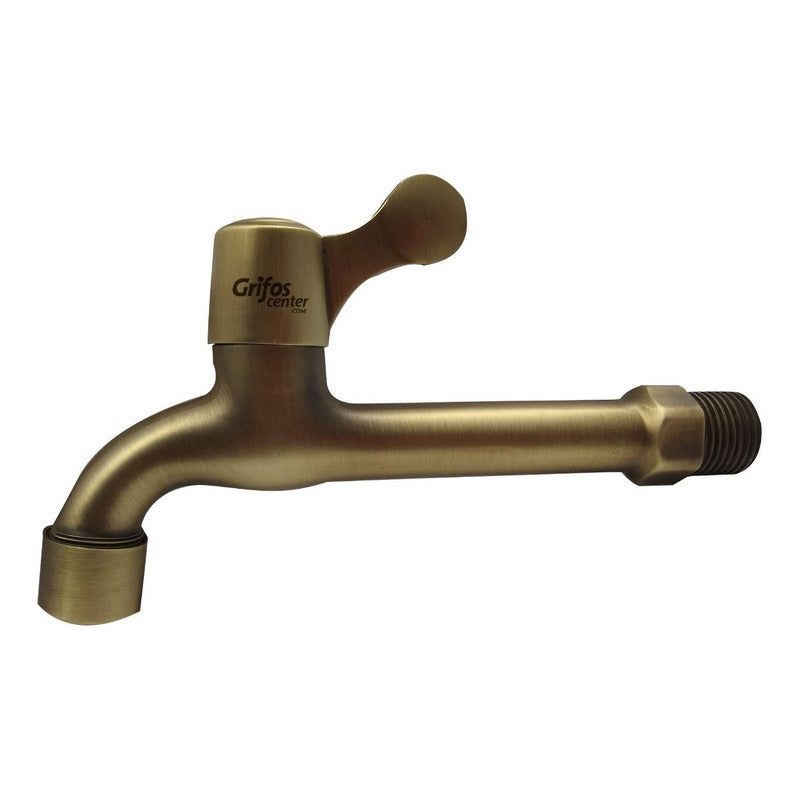 Griferia Tubo A Pared Vintage Bronce Antiguo