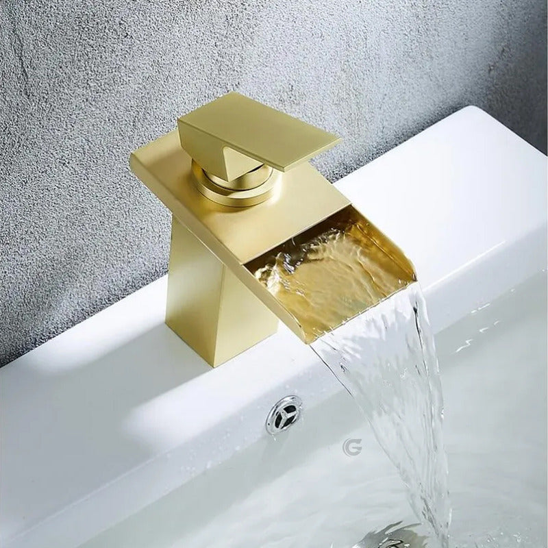 Griferia Monocontrol Lavamanos Cascada Baja Vintage Gold