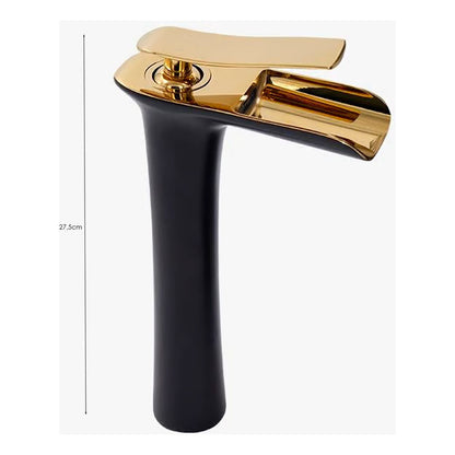 Griferia Monocontrol Lavamanos Cascada Negro/dorado