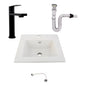 Kit Placa Lavamanos 41cm+griferia Agua Fria+push Flexible 11