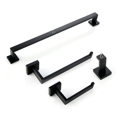 Juego De Accesorios Para Baños 4 Piezas - Negro Mate