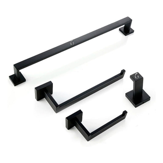 Juego De Accesorios Para Baños 4 Piezas - Negro Mate