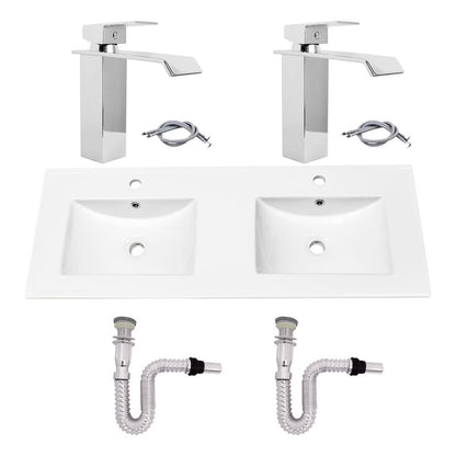 Kit Placa Doble Lavam.121*46.5cm+griferia Monoc+push Flex18