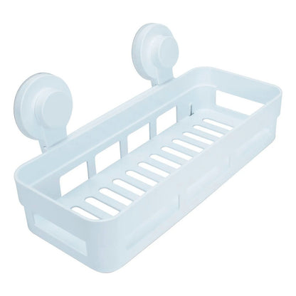 Organizador De Baño Rectangular Ventosa Color Blanco