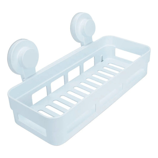 Organizador De Baño Rectangular Ventosa Color Blanco