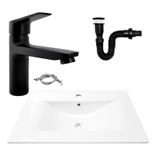 Combo Placa Lavamanos 71*46,5cm+grif.monocontrol+push Negro3