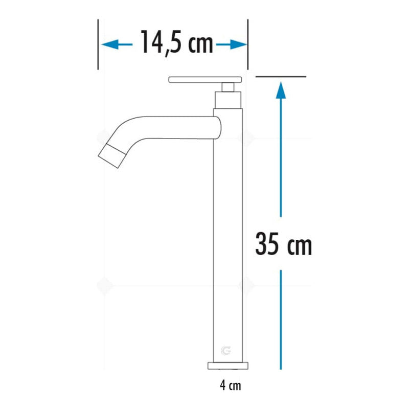 Llave Alta Lavamanos Acero, Agua Fria