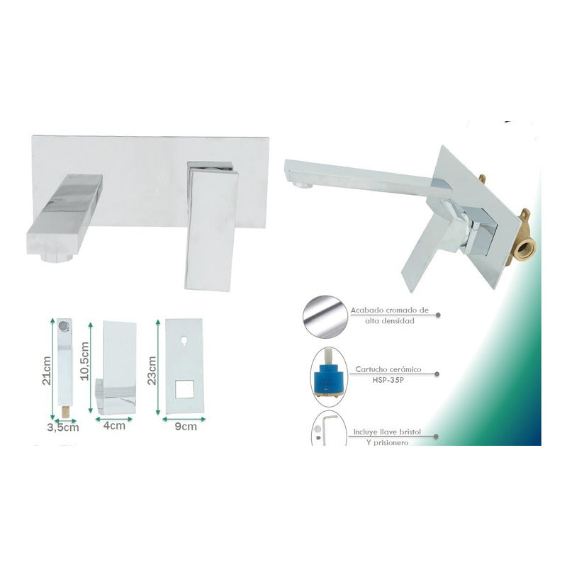 Griferia De Pared Para Lavamanos, Sistema Monocontrol
