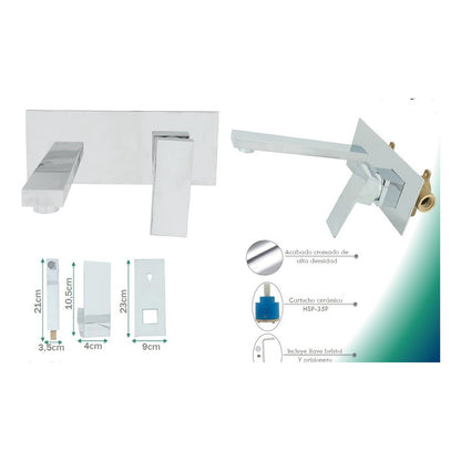Griferia De Pared Para Lavamanos, Sistema Monocontrol