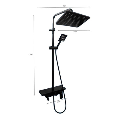 Set Columna De Ducha Negro Mate Con Teleducha Integrada