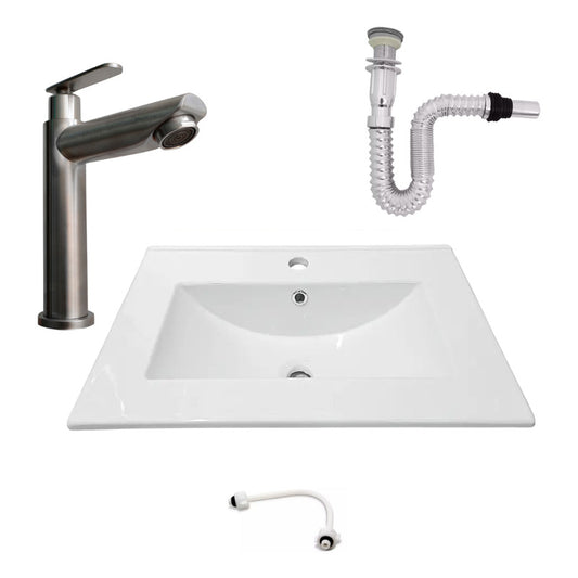 Kit Placa Lavam. 61*46.5cm+griferia Agua Fria+push Flex.10