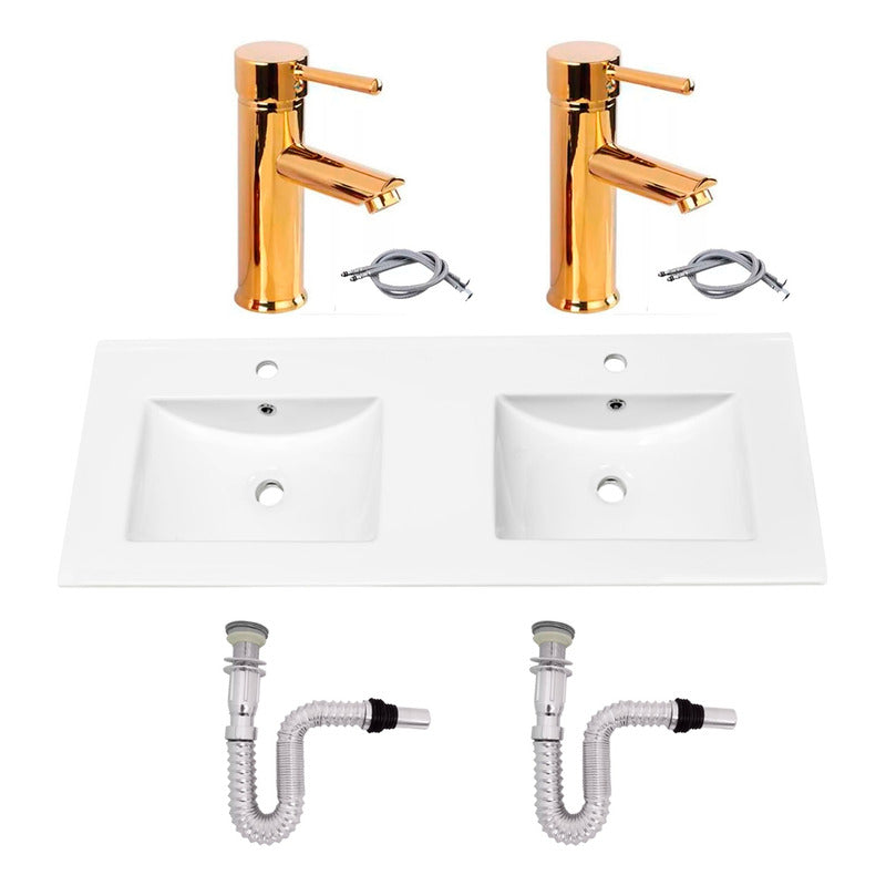 Kit Placa Doble Lavam.121*46.5cm+griferia Monoc+push Flex5