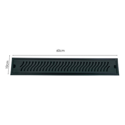 Rejilla De Piso Ranurada 60x10cm Negro Mate