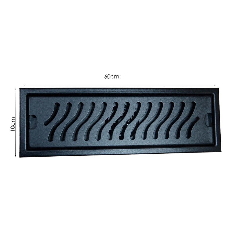 Rejilla De Piso Ranurada 30x10cm Negro Mate