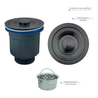 Canastilla Para Lavaplatos 4 PuLG Negro Sus304