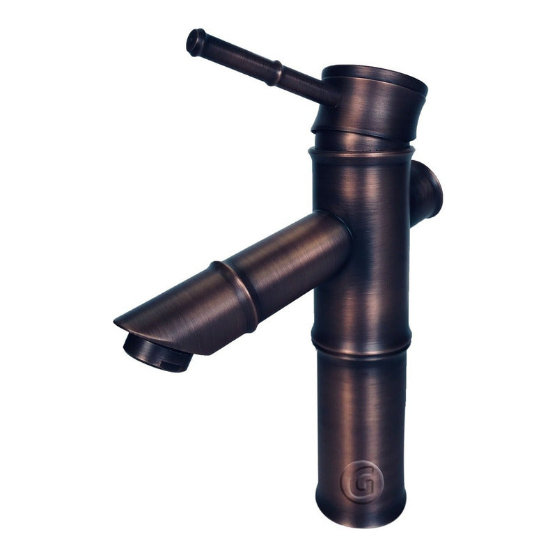 Mezclador Lavamanos Monocontrol Bamboo Cobre Antiguo Oscuro