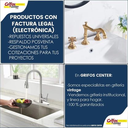 Griferia Lavaplatos Monocontrol Cuello De Ganso Bronce Claro