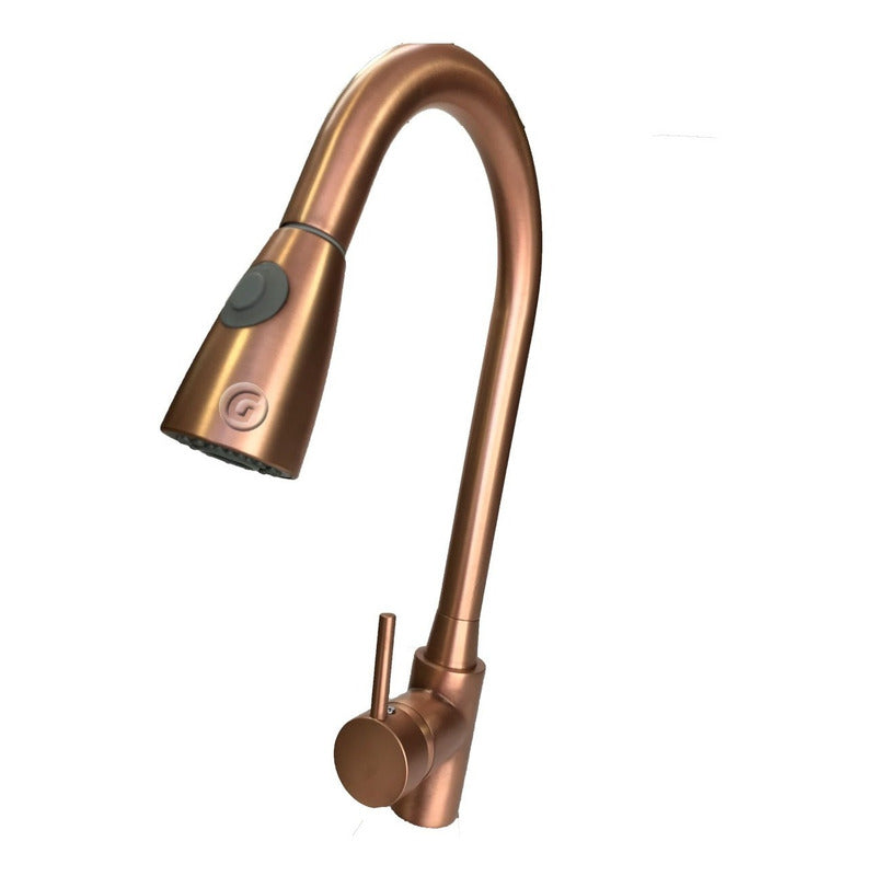 Llave Griferia Lavaplatos Extraible Acabado Cobre Satin