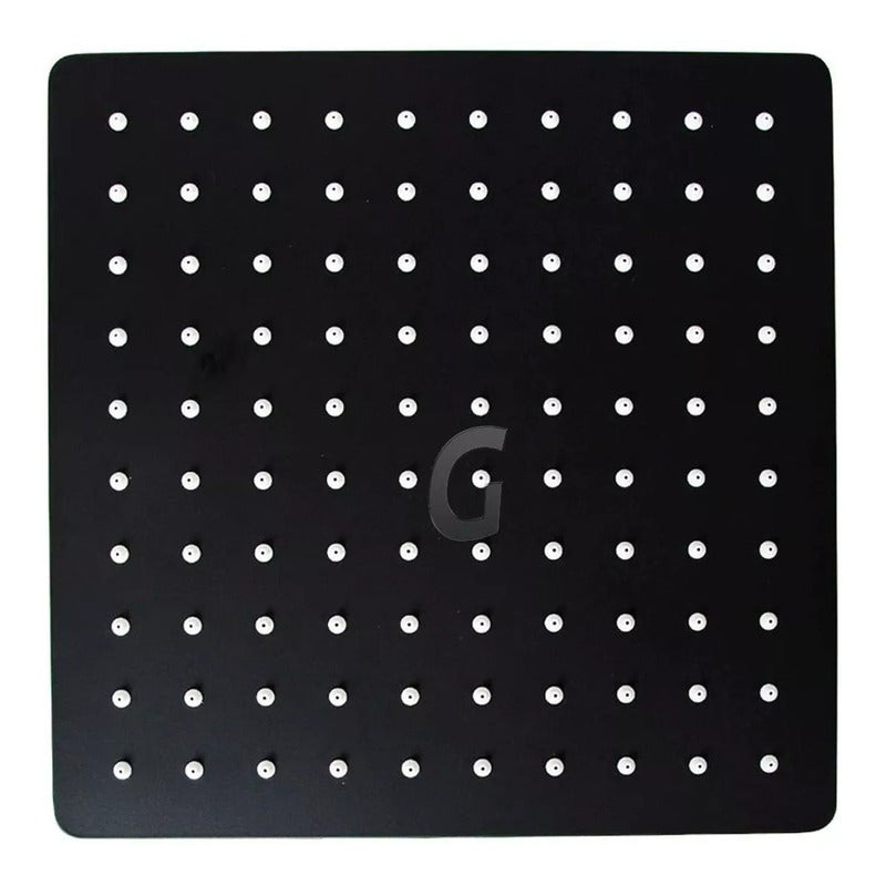 Regadera Para Ducha 25x25 Cm Color Negro Acabado Mate.