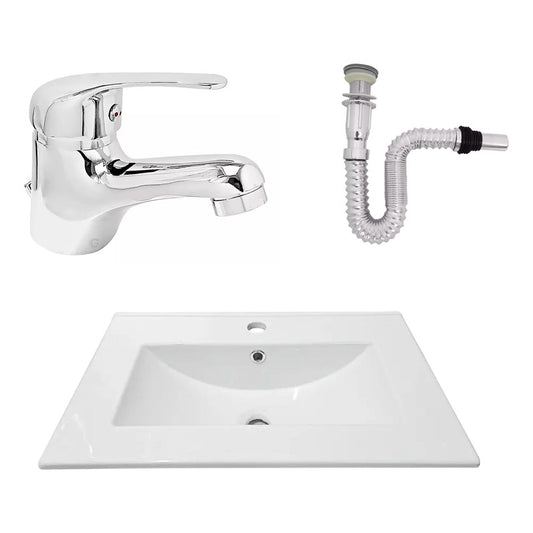 Kit Placa Lavamanos 61*40cm+griferia Monocontrol+push Flex20