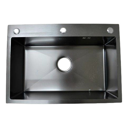 Lavaplatos En Acero 65*45*20cm Negro+accesorios