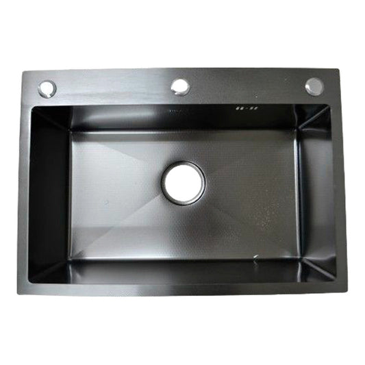 Lavaplatos En Acero 65*45*20cm Negro+accesorios