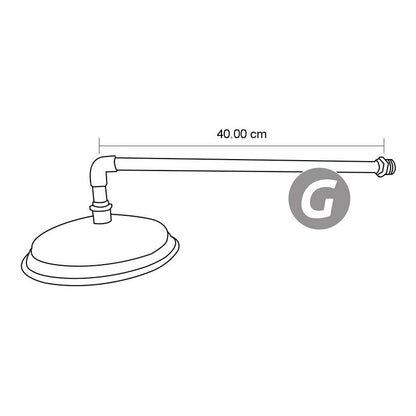 Ducha Cobre 25cm Con Tubo De 40cm