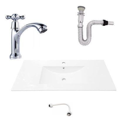 Kit Placa Lavamanos 101*46.5cm+griferia Agua Fria+push Flex5