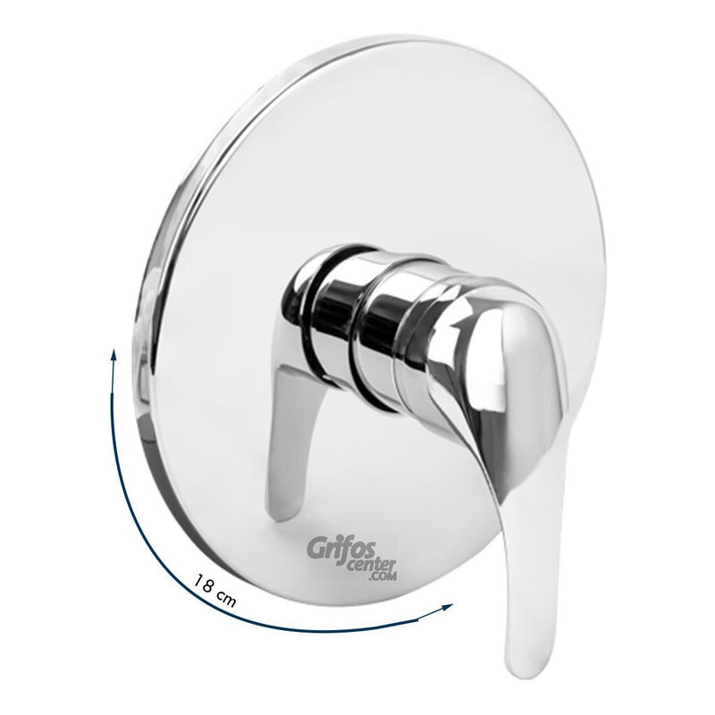 Registro Mezclador Ducha Monocontrol Escudo Redondo Acero