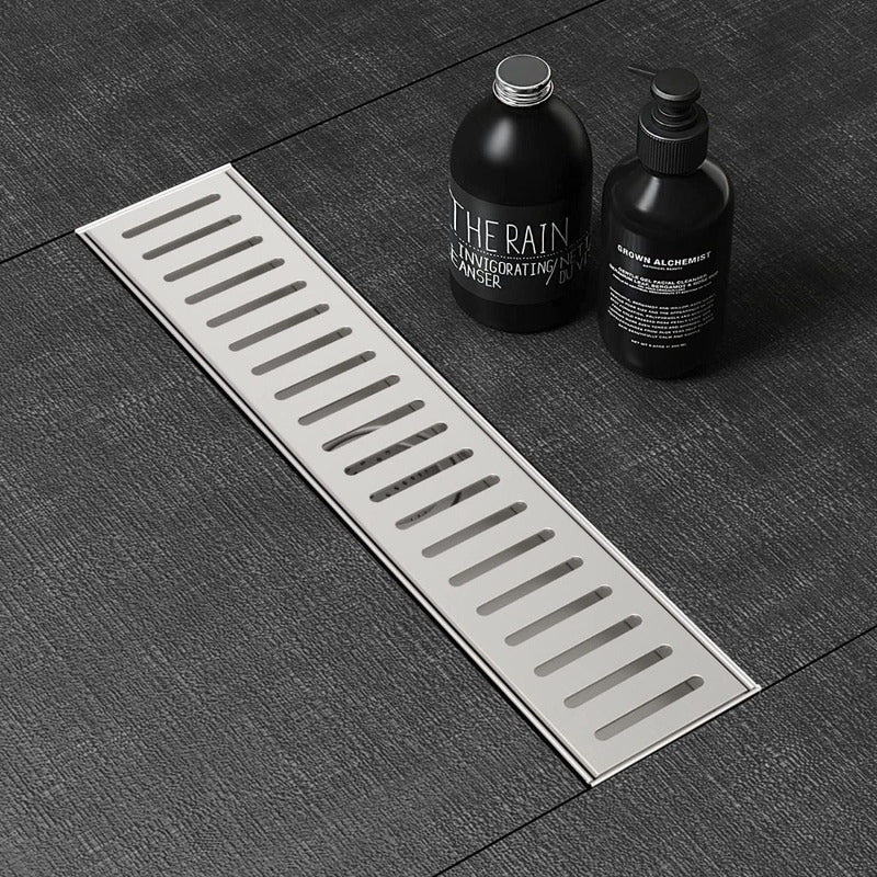 Rejilla Sifón Piso 40cm X 10cm Ranurada Acero 304