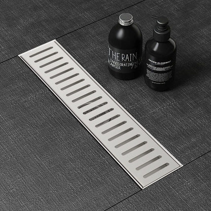 Rejilla Sifón Piso 40cm X 10cm Ranurada Acero 304