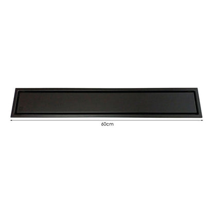 Rejilla Piso Rectangular Invisible De 60cm X 10cm Negro Mate