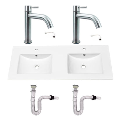 Kit Placa Doble Lavam.121*46.5cm+griferia Ag.fria+push Flex7