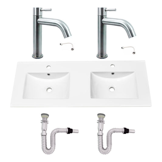 Kit Placa Doble Lavam.121*46.5cm+griferia Ag.fria+push Flex7