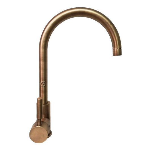 Griferia Monocontrol Cuello Curvo Bronce Antiguo