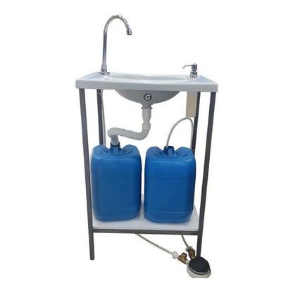Kit Lavamanos Accionador Manos Portátil Y Dispensador Jabón
