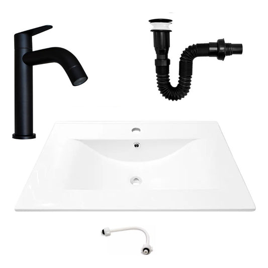Combo Placa Lavamanos 71*46,5cm+grifo Agua Fria+push Negro2