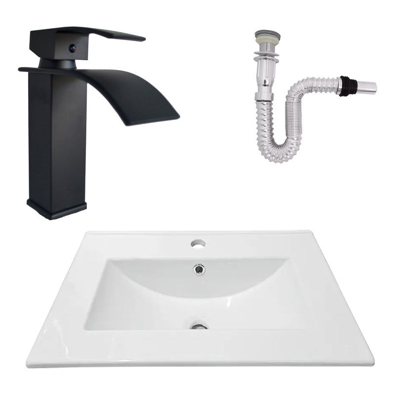 Kit Placa Lavam. 61*46.5cm+griferia Monocontrol+push Flex23