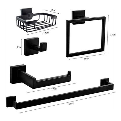 Accesorios Para Baño X5 Plano Piezas Negro Mate