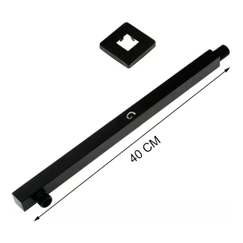 Regadera Para Ducha 25x25 Cm Color Negro Acabado Mate.