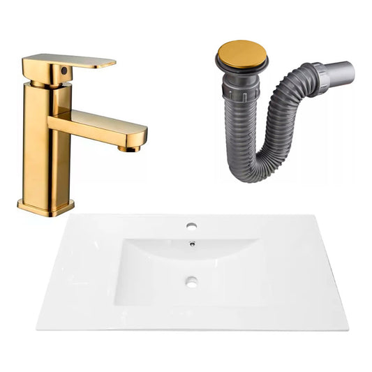 Combo Placa Lavamanos 91*46,5cm+grifo Monocontrol+push Oro2