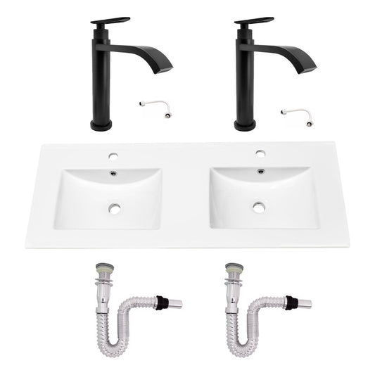 Kit Placa Doble Lavam.121*46.5cm+griferia Ag.fria+push Flex2